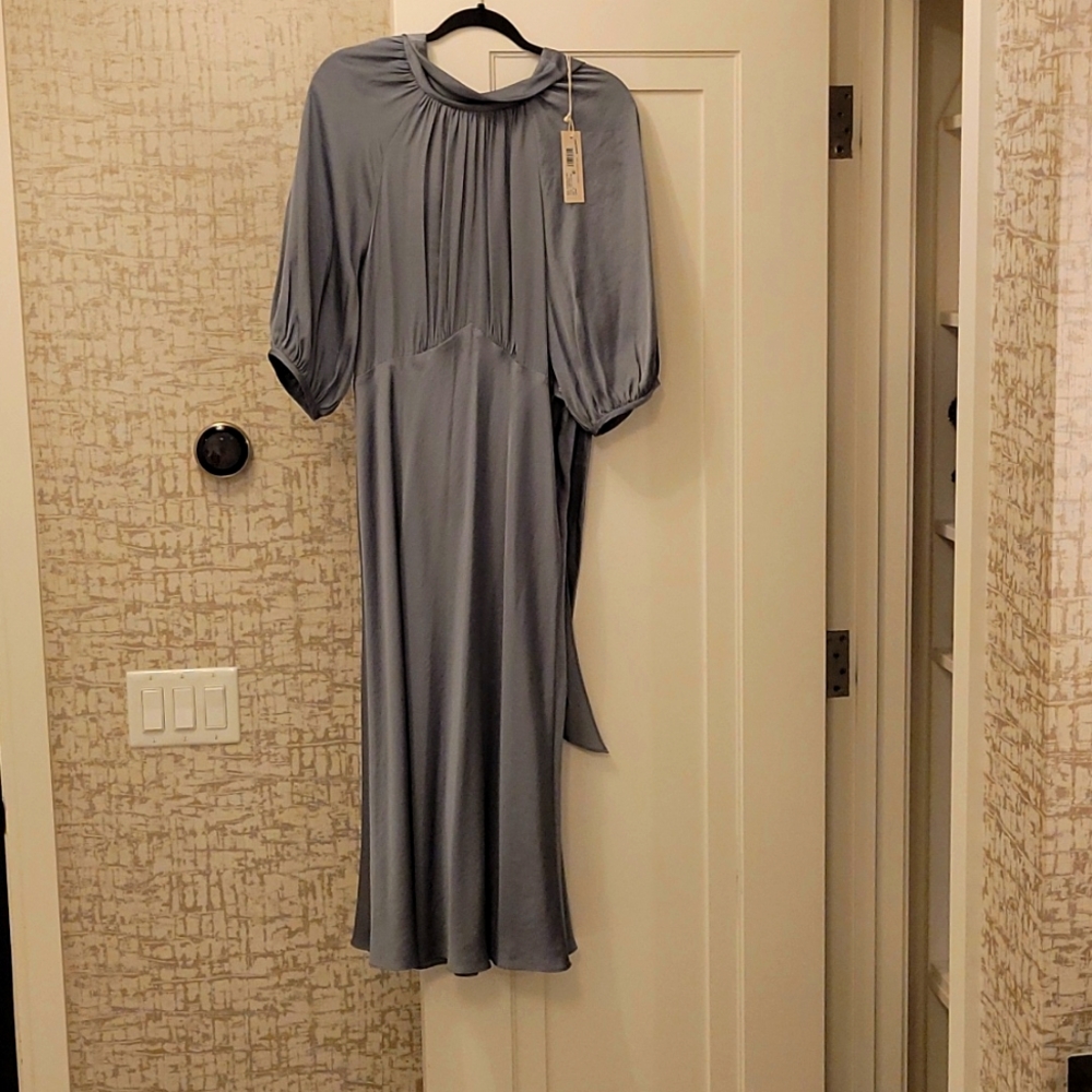 Rebecca Taylor satin tie dress sage size 10